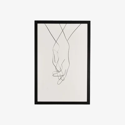 Barker and Stonehouse Holding Hands Framed Print, Black | Barker & Stonehouse