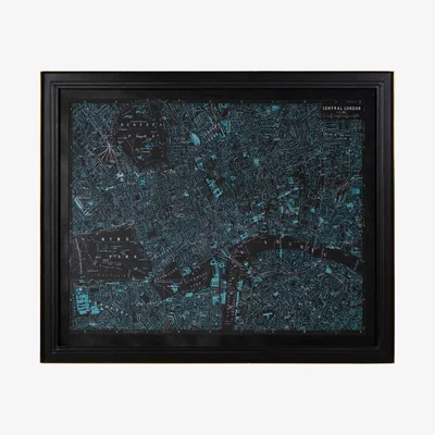 Barker and Stonehouse Timothy Oulton Savoy Maps London Art 109x90cm Print, Square, Blue | Barker & Stonehouse