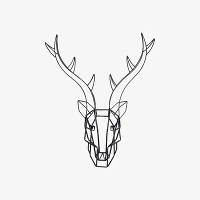 Barker and Stonehouse Antler Wall Deocration Art, Black Metal | Barker & Stonehouse