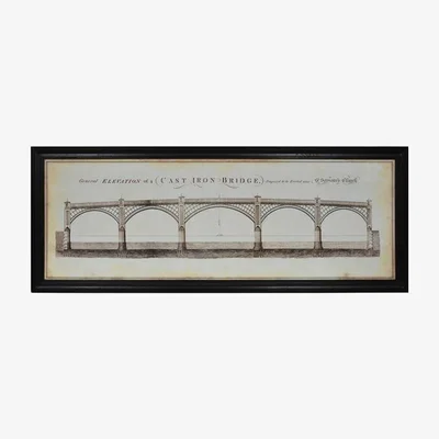 Barker and Stonehouse Timothy Oulton Artline Large Iron Bridge Print Oak Wood | Barker & Stonehouse