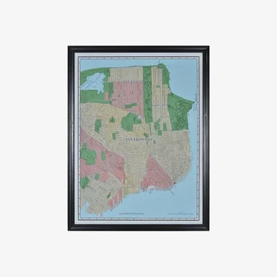 Barker and Stonehouse Timothy Oulton Maps San Francisco Art Print, Square, Black | Barker & Stonehouse