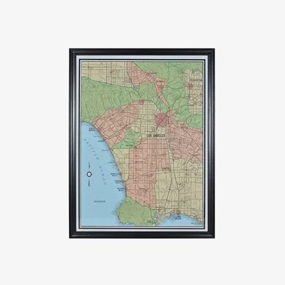 Barker and Stonehouse Timothy Oulton Maps Los Angeles Art Print Oak Wood | Barker & Stonehouse
