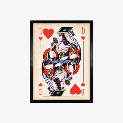 Barker and Stonehouse Timothy Oulton Cards Dame Hearts Print Oak Wood | Barker & Stonehouse