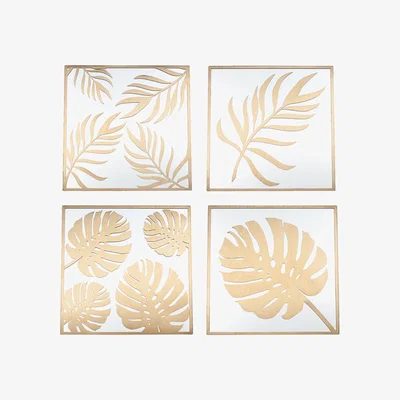 Barker and Stonehouse Leaf Wall Art Set of Four Gold