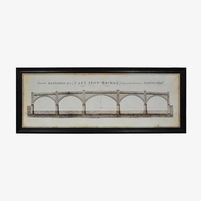 Barker and Stonehouse Timothy Oulton Architectural Iron Bridge Art Small Print, Square, Black | Barker & Stonehouse