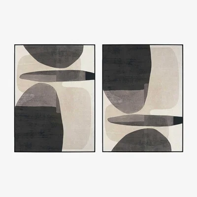 Barker and Stonehouse Set of 2 Abstract Oval Framed Prints Print Canvas | Barker & Stonehouse