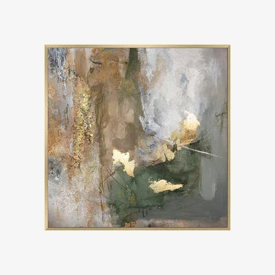 Barker and Stonehouse Mossy Serene Print, Gold | Barker & Stonehouse