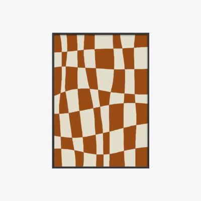 Barker and Stonehouse Minimal Checkerboard Framed Print, Square Wood | Barker & Stonehouse