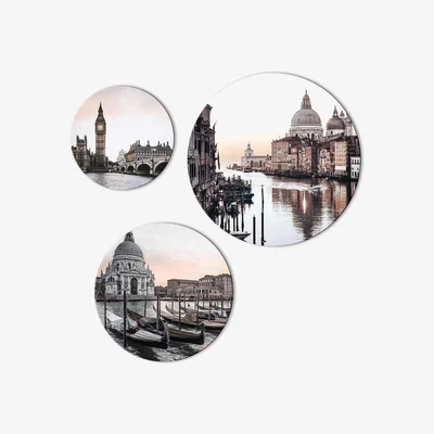 Barker and Stonehouse City Circle Art Set Print, 776 | Barker & Stonehouse