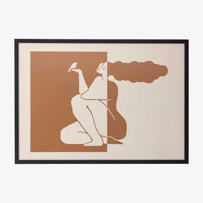 Barker and Stonehouse Terracotta Silhouette Print, Square, Orange | Barker & Stonehouse