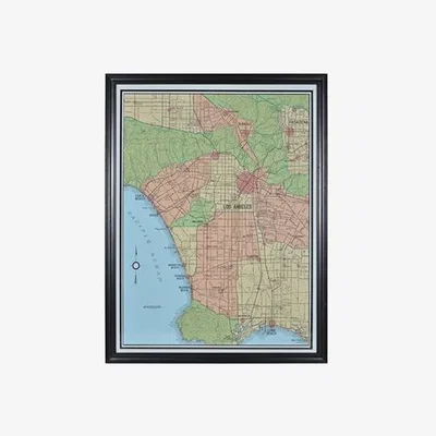Barker and Stonehouse Timothy Oulton Maps Los Angeles Art Print, Square, Black | Barker & Stonehouse