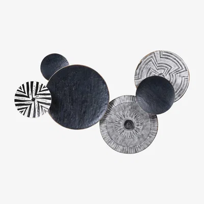 Barker and Stonehouse Decorative Black & White Circular Tribal Print Wall Art Metal | Barker & Stonehouse
