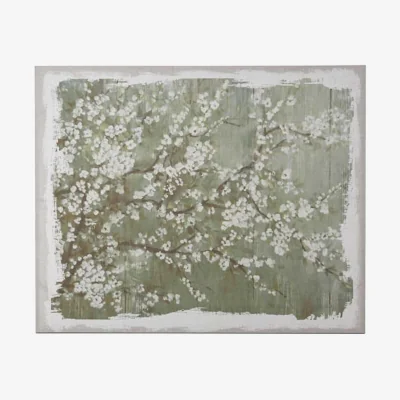 Barker and Stonehouse White Blossom Green Canvas Print, Square | Barker & Stonehouse