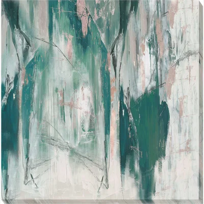 Barker and Stonehouse Abstract Cascade Canvas Print, Square, Green | Barker & Stonehouse