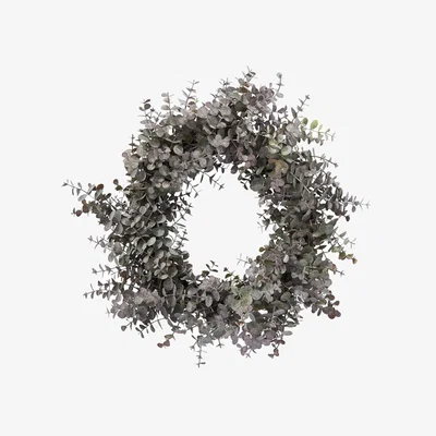 Barker and Stonehouse Faux Eucalyptus Wreath, Green Plastic | Barker & Stonehouse