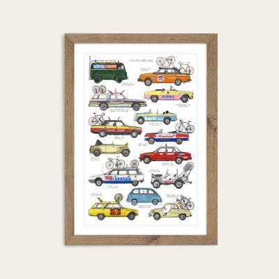 Bombinate.com Oak Frame Race Support Vehicles Art Print