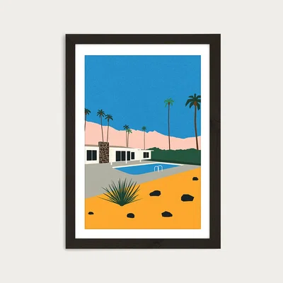 Bombinate.com Palm Springs Bungalow Art Print Black Frame