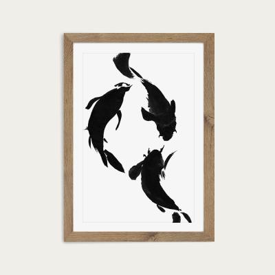 Bombinate.com Koi Art Print Oak Frame