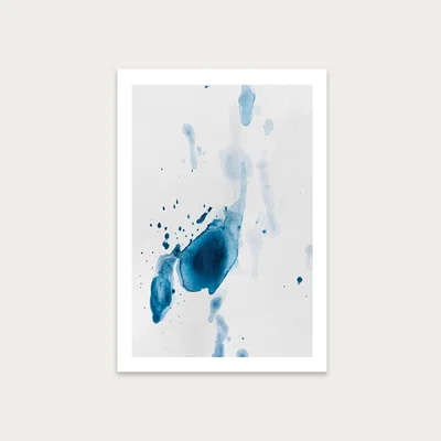 Bombinate.com Sea Blue Abstract Aquarelle I Art Print Unframed