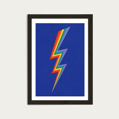 Bombinate.com Lightning Rainbow Art Print Black Frame