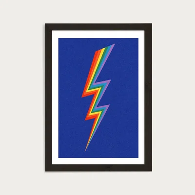 Bombinate.com Lightning Rainbow Art Print Black Frame