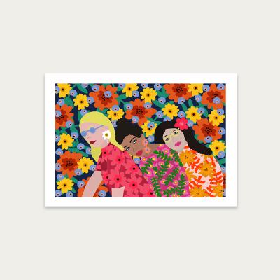 Bombinate.com Three Girls Art Print Unframed