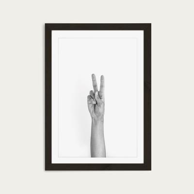 Bombinate.com Hands 5 – Vegan – Peace Art Print Black Frame