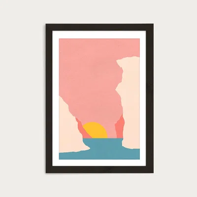 Bombinate.com Sunset in Crete Art Print Black Frame