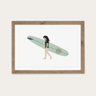 Bombinate.com Aqua Art Print Oak Frame