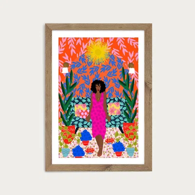 Bombinate.com Being Proud Of Myself Art Print Oak Frame