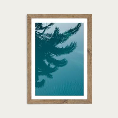 Bombinate.com Palms in the Pool Art Print Oak Frame