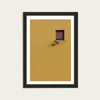 Bombinate.com Yellow Wall Laundry Art Print Black Frame