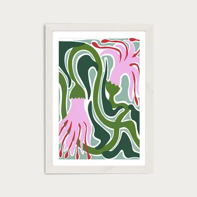 Bombinate.com Flowing Like The Ocean Art Print White Frame
