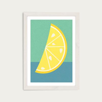 Bombinate.com Lemon Slice Art Print White Frame