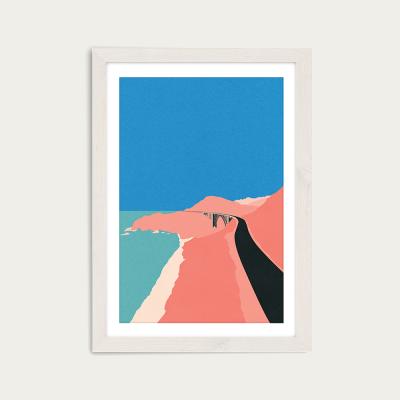 Bombinate.com Pacific Coast Highway Big Sur Art Print White Frame