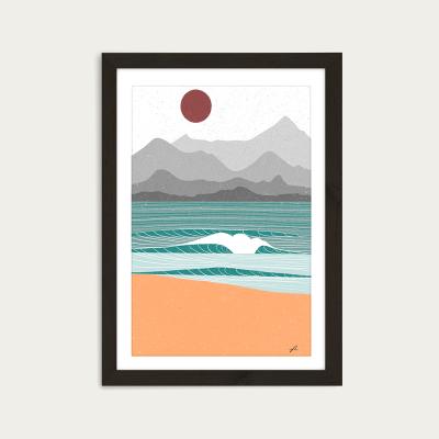 Bombinate.com Beach Break Art Print Black Frame