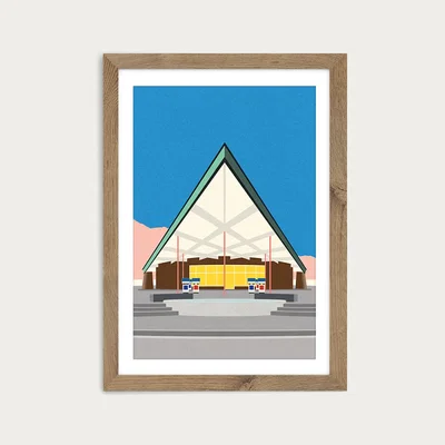 Bombinate.com Albert Frey Tramway Gas Station Art Print Oak Frame