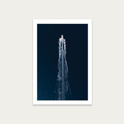 Bombinate.com Boat Trip through Blue Art Print Unframed