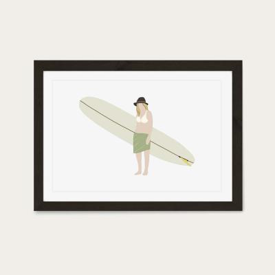 Bombinate.com Boho Girl Art Print Black Frame