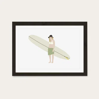 Bombinate.com Boho Girl Art Print Black Frame