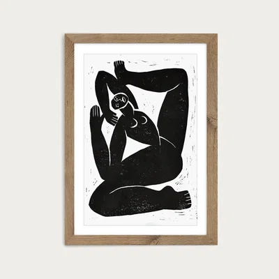 Bombinate.com Choregraphic Character II Art Print Oak Frame
