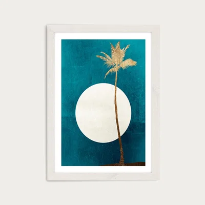 Bombinate.com Carribean Dreams Gold Art Print White Frame