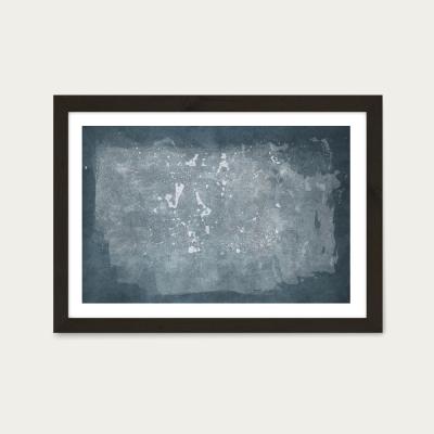 Bombinate.com Minimal Abstract Blue 03 Art Print Black Frame