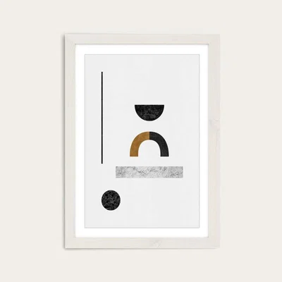 Bombinate.com Abstract Geometric III Art Print White Frame