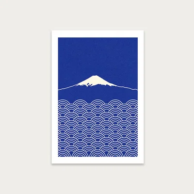 Bombinate.com Waves and Fuji San Art Print Unframed