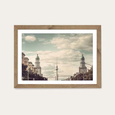Bombinate.com Frankfurter Tor 02 Art Print Oak Frame