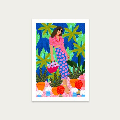 Bombinate.com Walking Between Gardens Art Print Unframed