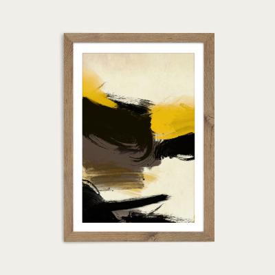 Bombinate.com Schreiber Yellow No.1 Art Print Oak Frame