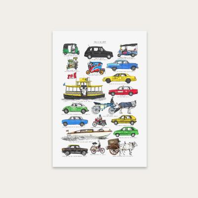Bombinate.com Unframed Taxis Art Print