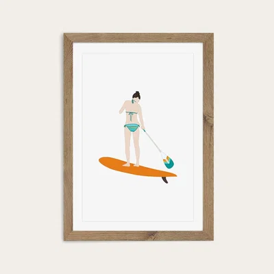 Bombinate.com Sup Art Print Oak Frame